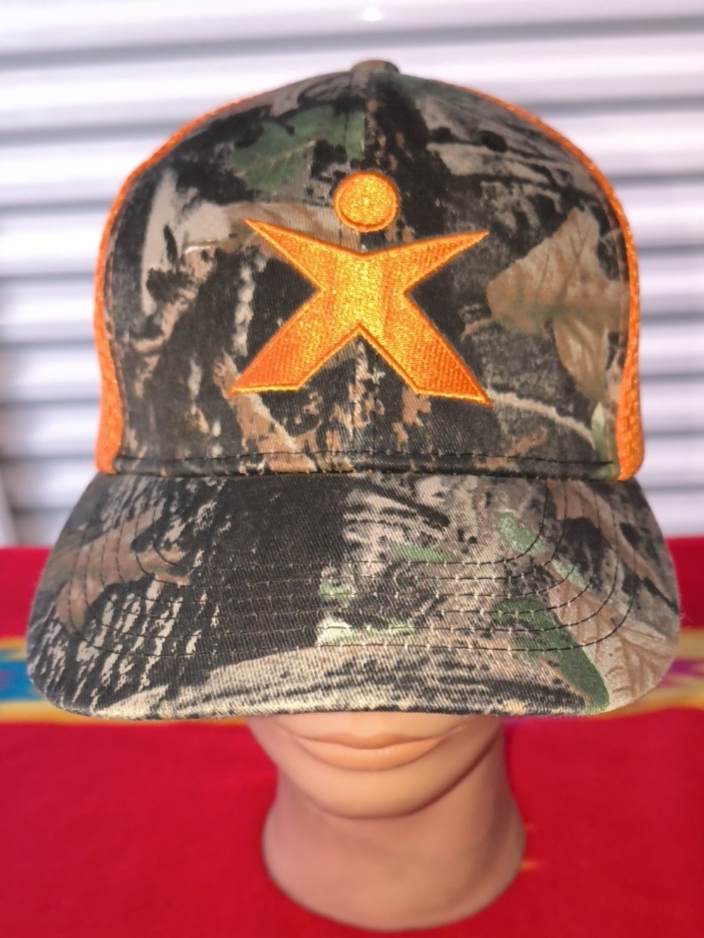 Maxam Tires Camouflage Orange Mens Mesh Adjustable Snapback Hat Cap OSFA